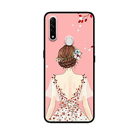 Ốp Lưng in cho Oppo A8 Mẫu Cô Gái Váy Hồng - Hàng Chính Hãng
