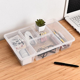 Mua Hộp nhựa đựng đồ ăn vật dụng 5 ngăn 38x24.3x7.5cm