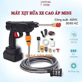 Mua Máy Rửa Xe Cao Áp Mini Melli Cầm Tay Đa Năng Pin Max Lithium 199V Áp Lực Nước Siêu Mạnh Tiện Lợi