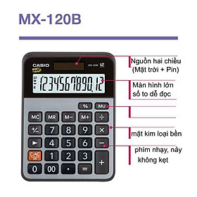 Hình ảnh sách Máy Tính Casio MX-120B hiển thị 12 số