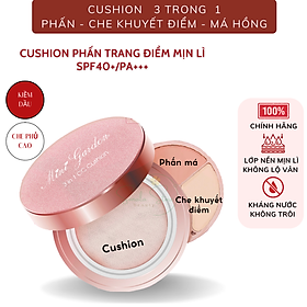 Phấn Nước MINIGARDEN 3 In 1 BB Cushion New Che Khuyết Điểm, lâu trôi, Dưỡng Trắng, Má Hồng, Chống Nắng SPF50+/PA+++