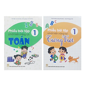 Sách - Combo Phiếu bài tập phát triển năng lực Toán - Tiếng Việt Lớp 1