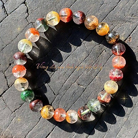 Vòng Tay Đá Thạch Anh Ưu Linh Ngũ Sắc Tự Nhiên (8mm - 11mm) - Thu Hút Tài Lộc, Bình An & May Mắn