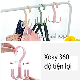 Mua Móc nhựa treo xoay 4 móc - móc treo cà vạt  dây nịt 4 chấu đa năng