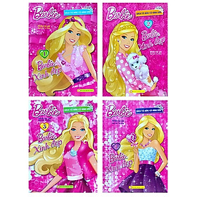 Bộ Sách Tô Màu Có Dán Hình - Barbie Xinh Đẹp (Bộ 4 Cuốn)