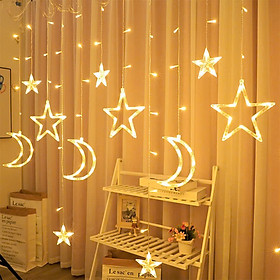 Mua Dây đèn LED thả rèm trang trí không gian gồm 6 đèn sao nhỏ  3 sao lớn  3 mặt trăng