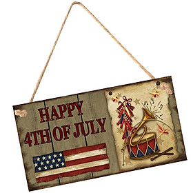 Wooden Sign Wall Hanging Plaque Independence Day Party Decor