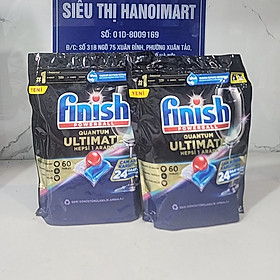 Combo 2 túi Viên rửa bát Finish Quantum Ultimate 50 Viên dùng cho máy rửa bát , Viên finish quantum Ultimate chỉ cần dùng 1 viên là đủ với 14 chức năng trong 1