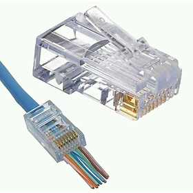 Mua Hạt Bấm Mạng Xuyên Thấu RJ45 Tiện Lợi và Kinh Tế  Dùng cho CAT5E và CAT6E( Túi 100 hạt)