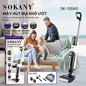 Máy hút bụi lau sàn không dây SOKANY SK-13040 làm sạch, vệ sinh nhà cửa nhanh, thuận tiện - HÀNG CHÍNH HÃNG
