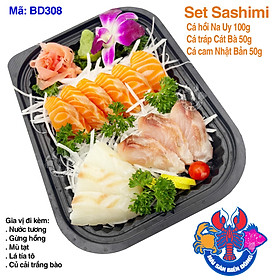 Mã 308_Set Sashimi Cá Hồi, Cá Tráp, Cá Cam 200g