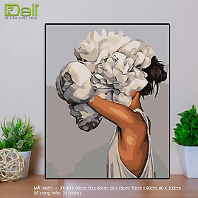 Mua Tranh sơn dầu số hoá tự tô màu DALI Cô gái hoa hiện đại N051