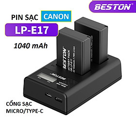 Mua Bộ Pin LP-E17 1040mAh + Sạc Beston Dùng Cho Máy Ảnh Canon EOS M3 EOS M5 EOS M5 EOS 750D EOS 760D EOS 800D EOS 77D EOS RP - Hàng nhập khẩu