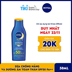 Sữa Chống Nắng Và Dưỡng Ẩm Toàn Thân Nivea SPF50 PA++ 85799 (50ml)