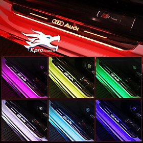 Ốp chống trầy bậc bước cửa ô tô đèn led đổi màu - cửa trước - Hàng Kpro chất lượng cao