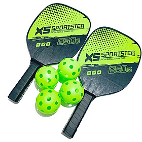 Set vợt bóng bàn gồm 2 vợt 4 bóng màu xanh lá