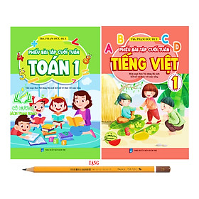 Sách - Combo Phiếu Bài Tập Cuối Tuần Toán Tiếng Việt 1 - Tập 1 ( Biên Soạn Theo Bộ Sách Kết Nối ) - KV
