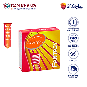 Hình ảnh Bao cao su LifeStyles Fantasy làm từ cao su thiên nhiên có gân ngang cao cấp ( 3 Bao / Hộp ) - Xuất xứ Úc ( Hàng Chính Hãng )