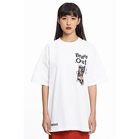5THEWAY /peace out/ NEW TEE in WHITE aka Áo Thun Trắng Tay Ngắn