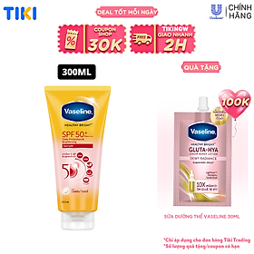 Serum chống nắng cơ thể Vaseline 50x bảo vệ da với SPF 50+ PA++++ giúp da sáng hơn gấp 2X 300ML