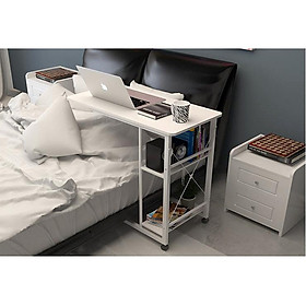 Bàn làm việc có ngăn để đồ và bánh xe
