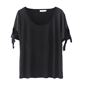 Womens Plus Size Short Sleeve T-Shirt Solid Color Loose Shirt for Summer