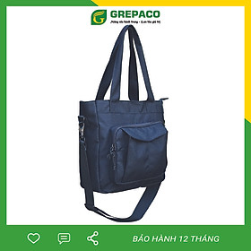 Túi Đeo Vai Nữ Grepaco Vải Tote Bố Canvas Cao Cấp Màu Đen Nhiều Ngăn Có Khóa Kéo Đeo Chéo Hoặc Xách Tay Đựng Phụ Kiện Đi Làm, Đi Du Lịch Thời Trang Hàn Quốc - Hàng Chính Hãng