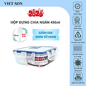 Mua Hộp Đựng Thực Phẩm Có Vách Ngăn VIETSON 450ml Nắp Khóa 4 Cạnh Kín Hơi