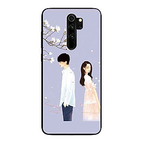 Ốp Lưng in cho Xiaomi Redmi Note 8 Pro Mẫu Cặp Đôi Nền Tím - Hàng Chính Hãng