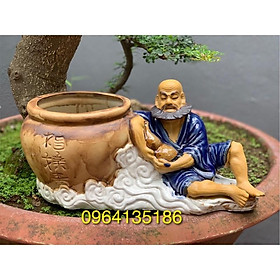 Mua Tượng chậu tiên say ôm bình trồng cây bon sai gốm sứ Bát Tràng