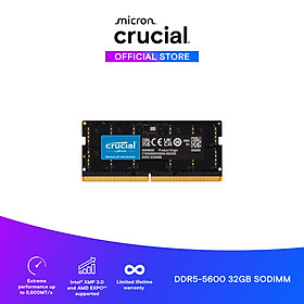 Mua Ram Laptop Crucial DDR5 32GB Bus 5600 CL46  điện áp 1.1V - CT32G56C46S5- Hàng chính hãng