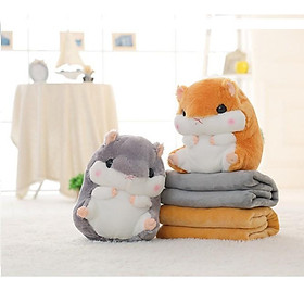 Gối mền chuột siêu cute 3in1, nỉ nhung cực mịn, chăn gối văn phòng