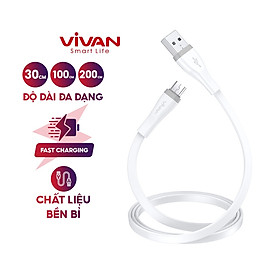 Mua Cáp Sạc Nhanh Micro USB VIVAN SM30S/SM200S Dây Dẹt Dài 30cm/100cm - Hàng Chính Hãng