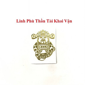 Mua Linh Phù Thần Tài Khai Vận  Dùng linh phù để dán điện thoại  laptop  xe máy  xe hơi  bàn thờ ông địa hay vị trí làm việc  gối đầu giường  kích thước 4.5x3cm  màu vàng - TMT Collection - SP005345