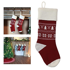 Vớ Đựng Kẹo/Quà Trang Trí Giáng Sinh Christmas Stockings Socks - Đỏ