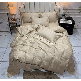 Bộ vỏ chăn ga gối cotton 3F kẻ sọc LIDACO vải dày mát nhiều mẫu lựa chọn