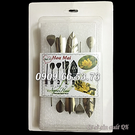 Bộ 10 dụng cụ làm rau câu 3D – Set 11 – Bộ làm hoa mai - Tặng kèm kim nhụy – Mã số 1610