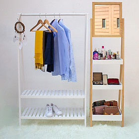 Mua COMBO GIÁ KỆ GỖ TREO QUẦN ÁO CHỮ A VÀ KỆ GƯƠNG MÀU TRẮNG