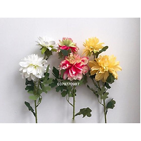 Hoa lụa hoa giả - Hoa thược dược cành 2 bông