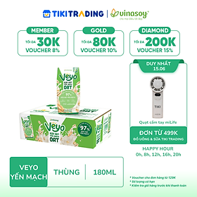 Thùng Veyo Sữa hạt Yến mạch (30 hộp x 180ml)