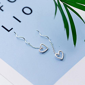 BÔNG TAI BẠC NỮ TRÁI TIM DỄ THƯƠNG