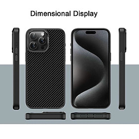 Ốp lưng cho iPhone 13 Pro Max / 14 Pro max / 15 ProMax / 12ProMax vân carbon hiệu Likgus Carbon Synthetic Fiber - Hàng chính hãng