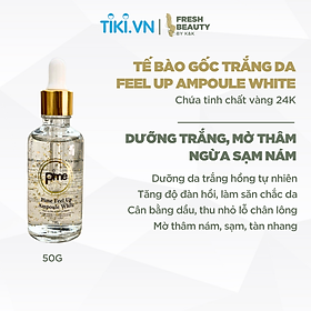 Tế bào gốc Pime Feel Up Ampoule White chứa tinh chất dưỡng trắng da, hỗ trợ giảm nám sạm, tàn nhang 50ml
