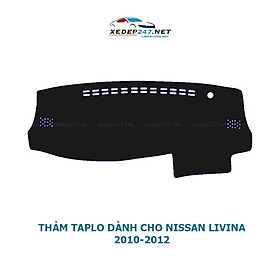 Thảm Taplo dành cho xe Nissan Livina 2010-2012 chất liệu Nhung, da Carbon, da vân gỗ