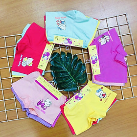 Combo 6 Quần Chip đùi cotton bé gái hình con mèo mẫu cực đẹp, vải mát, thấm hút, mềm mại, co giãn tốt ( 6 Màu )
