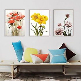Mua Bộ Tranh 03 Bức Dài - Tranh Treo Tường Phòng Khách - PK014