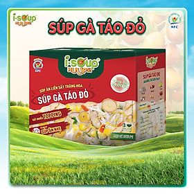 Súp Gà Táo Đỏ Ăn Liền ISOUP HUUPS Ngon,Dinh Dưỡng,Tiện Lợi (Hộp X 3 Viên)- Súp Ăn Liền Sấy Thăng Hoa
