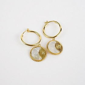 Bông Tai Ngọc Trai FW Thiết Kế UK Style (Ray of Sun Mother of Pearl) - MOON Jewelry
