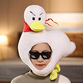 Hình ảnh Funny Fun Animal Soft Winter Plush Duck Hat Head Cover Kids Adults Gifts