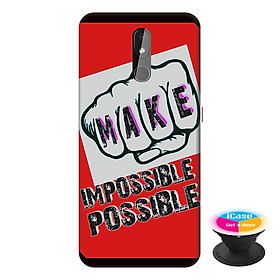 Ốp lưng điện thoại Nokia 3.2 hình Make Impossible Possible tặng kèm giá đỡ điện thoại iCase xinh xắn - Hàng chính hãng